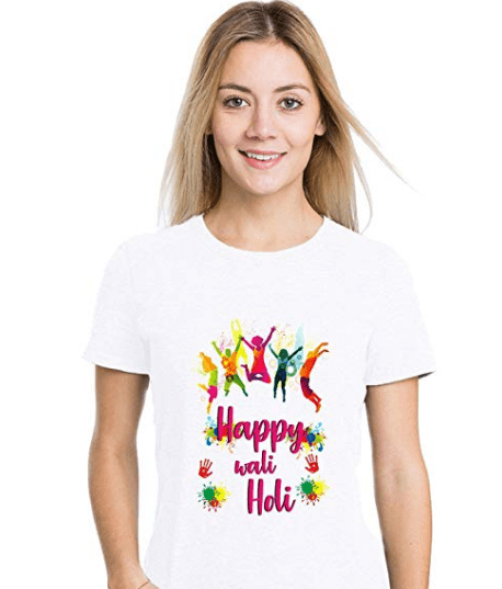  Casual Printed Holi Special T Shirt